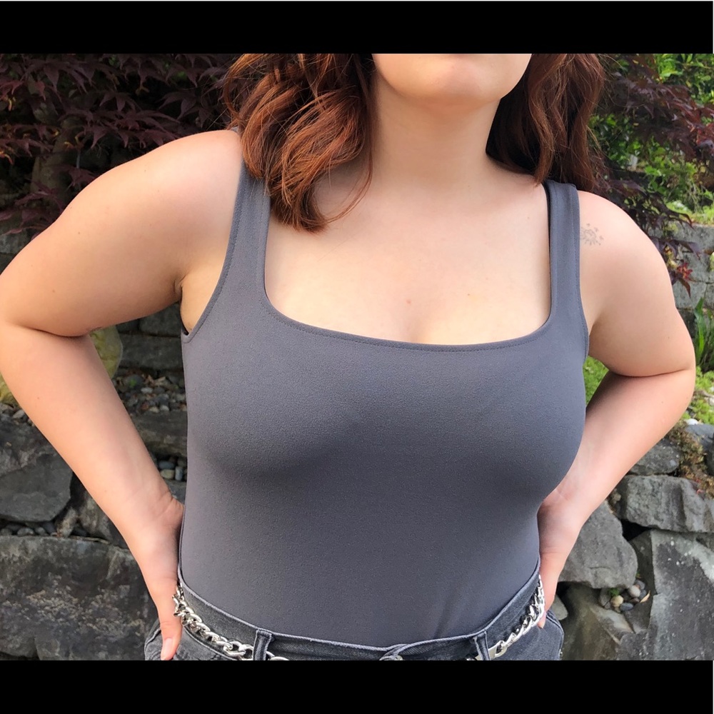 Express charcoal grey bodysuit